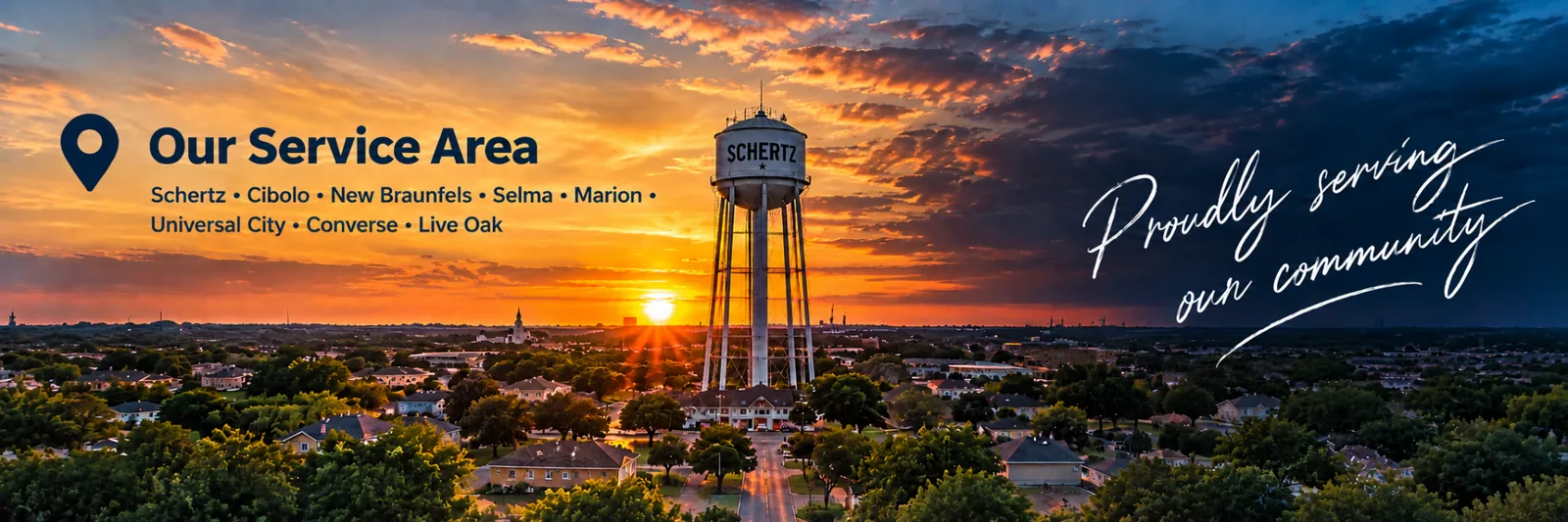 Schertz service area at sunset